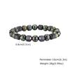 Xiaomi Vnox Natural Stone Beaded Bracelet for Men Women, Black Hematite Stretch Bangle Fashion Jewelry Gift for Him Her Daily Wear