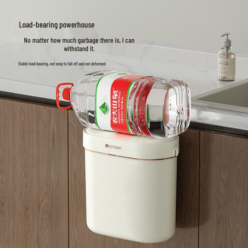 Wall-Mounted Trash Can with Lid for Bathroom, Toilet, Kitchen, or Household Use - High-End Crevice Storage Solution