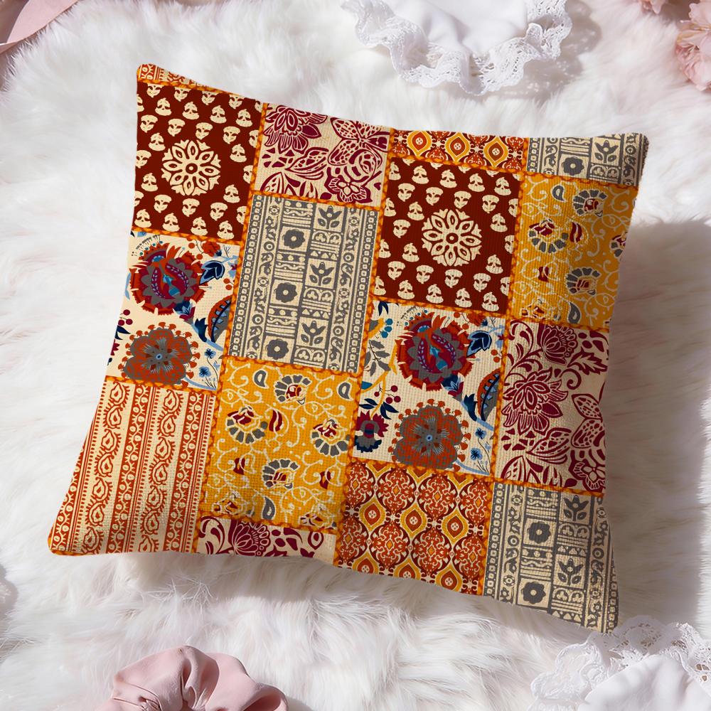 Artistic Border Cushion Cover Premium Comfort Reversible Pillow Cove Two In One Design for Any Room  Car Interior