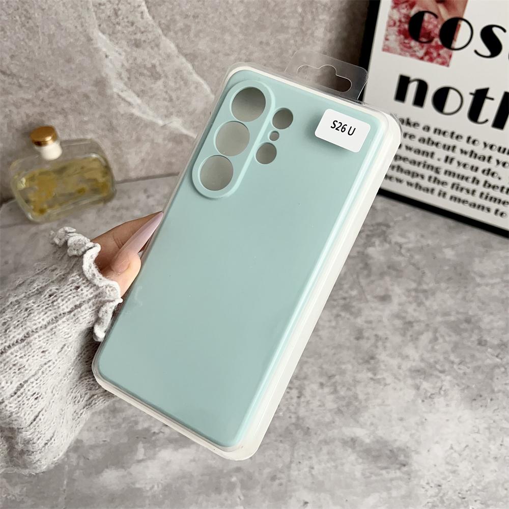 Luxury Original Liquid Silicone 1:1 Phone Case For Samsung Galaxy S23 FE S24 Plus S25 S26 Ultra Anti-drop Protect Cover with box