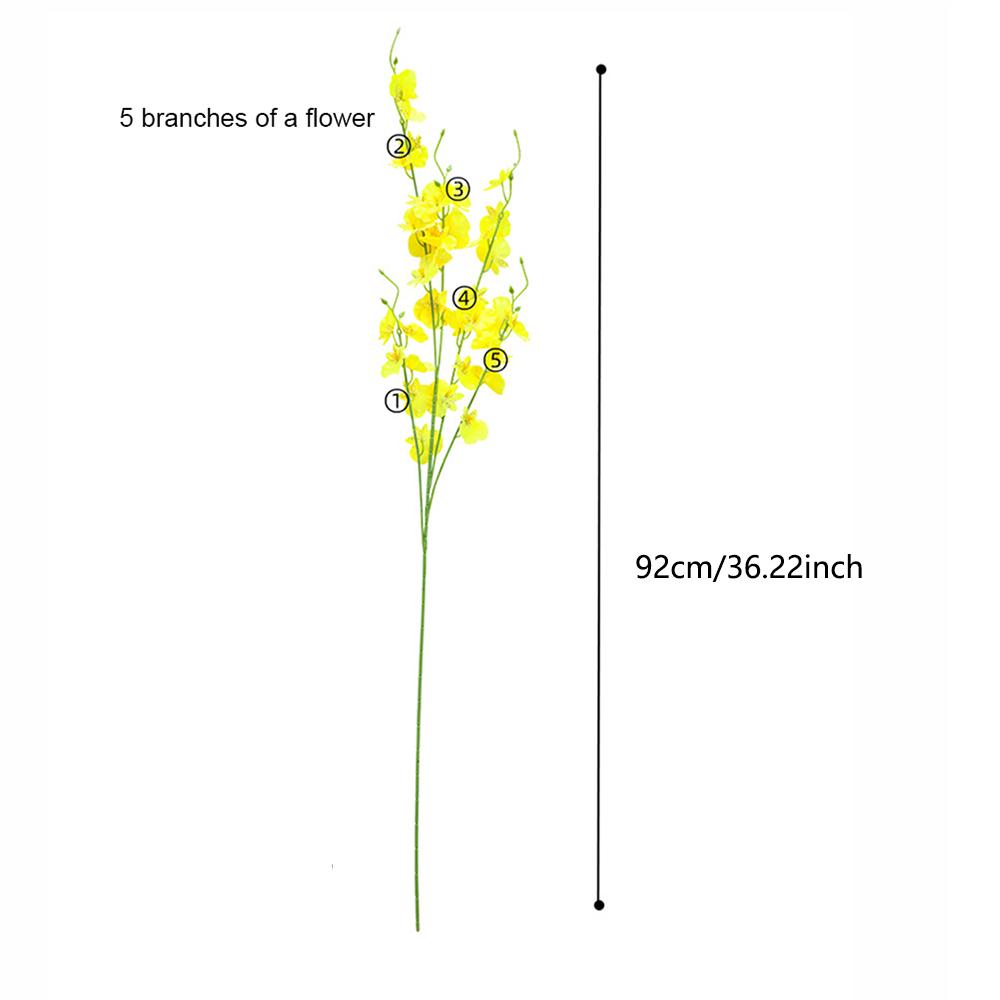 Artificial Dancing Orchid Flowers, Silk Faux Flowers Fake Butterfly Orchids Bouquet Artificial Gypsophila Flowers for Home Decor