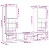 5 piece living wall unit with LED lighting grey Sonoma particleboard