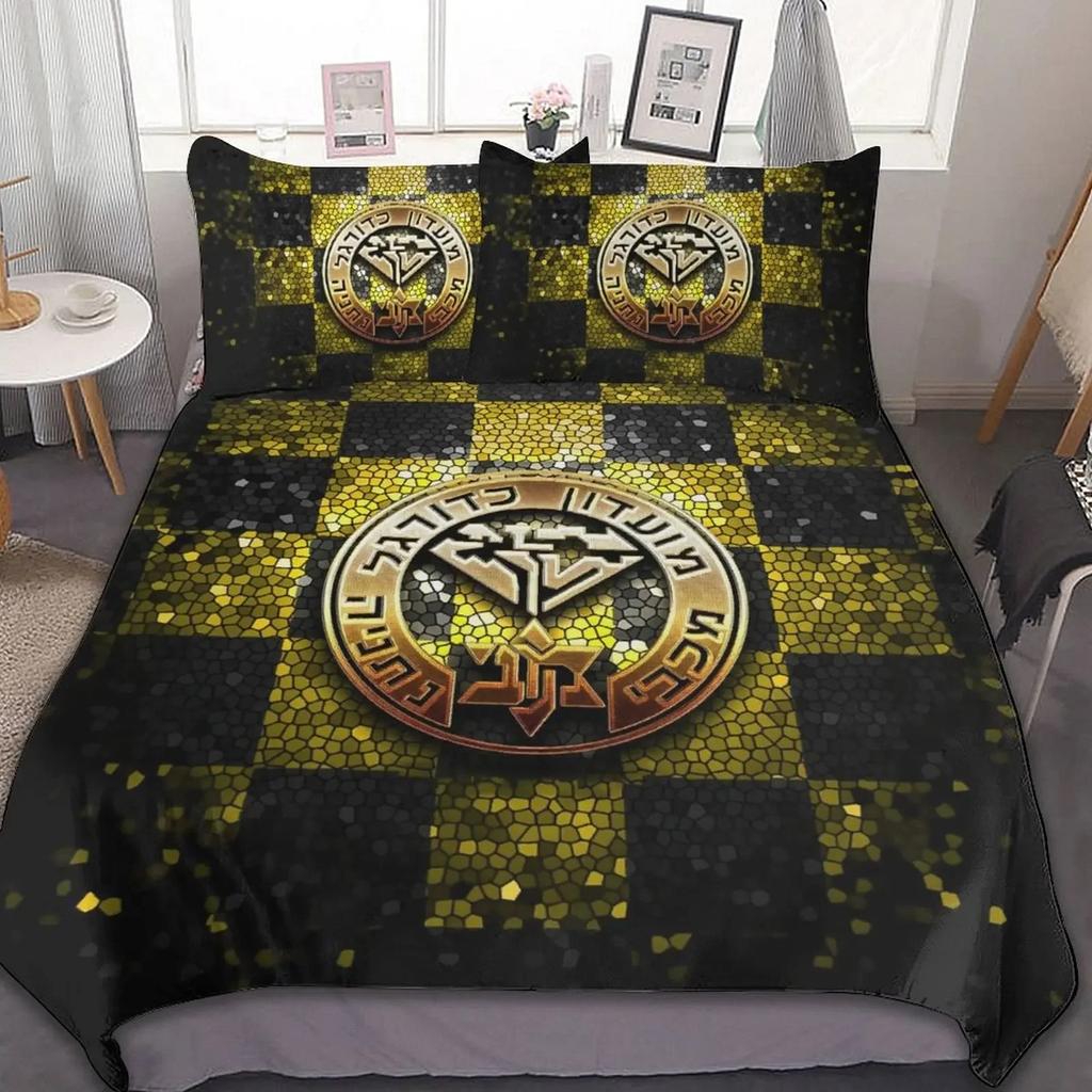 3D-gedrucktes Maccabi Netanya-Bettwäscheset, Bettbezug, Schlafzimmer-Tröster, Einzel-, Zwillings- und Kingsize-Bettbezug, Heimtextilien