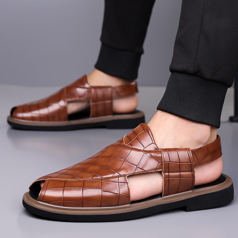 Men’s Sandals Mary Jane Dancing Shoes Dress Wingtip Wedding Stylish Formal Leather Prom Blazers Shoes Over Sized