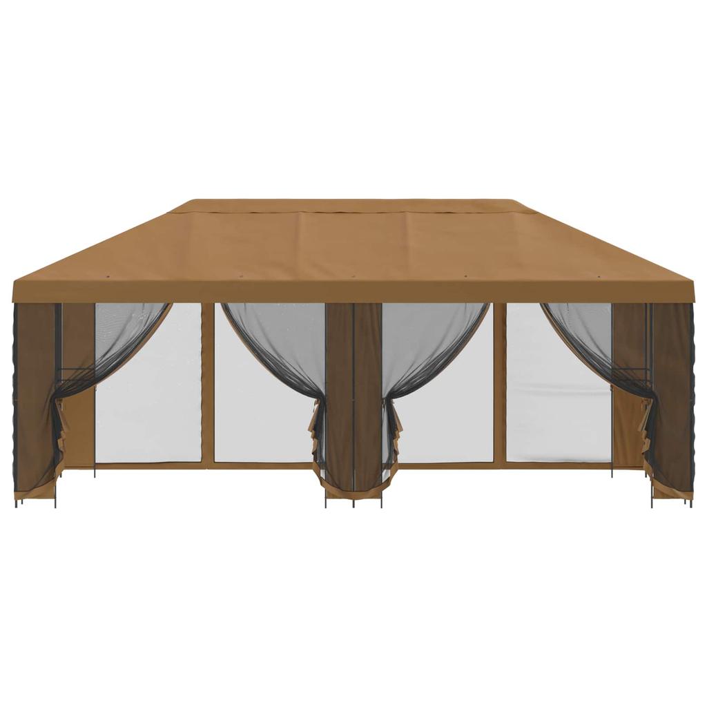 Pavilion with Side Walls 6 X 3 M Beige Polyester and Steel 190