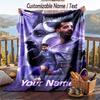 Flannel Blanket Mohamed Salah Print Custom Name Text Soft Throw for Sofa Bed