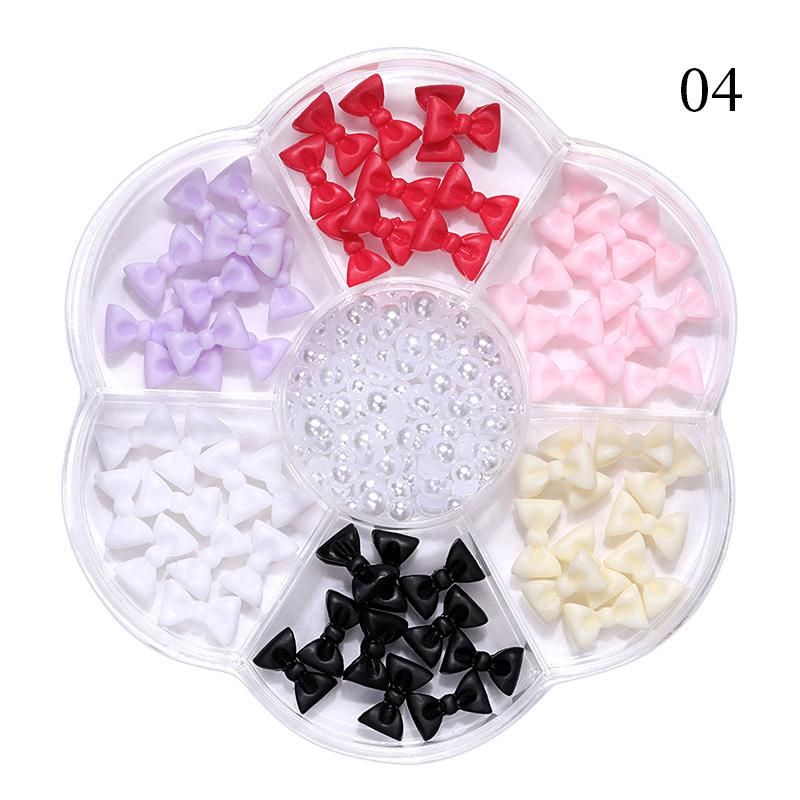 Mix Sizes White Nail Art Tip Half Pearls 3D Nail Beads Stone Rhinestone Decoration In Wheel DIY Beauty Decor Manicure Supply