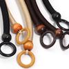1pc Wooden Handbag Handle Rope Vintage Woven Wooden Bead Handbag Handle For DIY Crafts Bag Strap Replacement Handbag Accessories