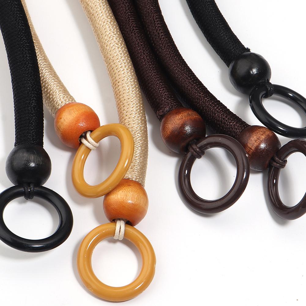 1pc Wooden Handbag Handle Rope Vintage Woven Wooden Bead Handbag Handle For DIY Crafts Bag Strap Replacement Handbag Accessories