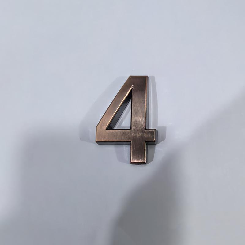 1.9-Inch Bronze Digital Label Door Head Stereoscopic El Door Number Digital Practical Number Sign