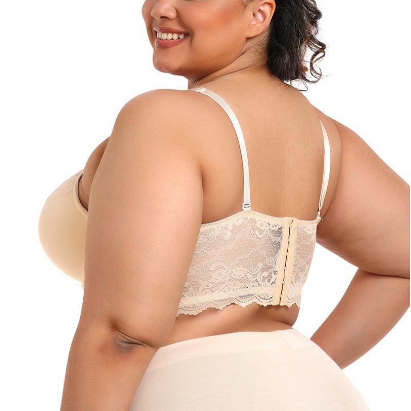 New High Support Body Shaping Vest Style Lace Beautiful Back Plus Size Bra
