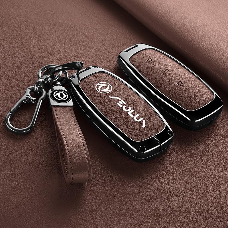 25 Dongfeng Fengshen L8/L7X 2026 Car Key Case - New Energy Protective Leather Cover with Buckle for Men & Women