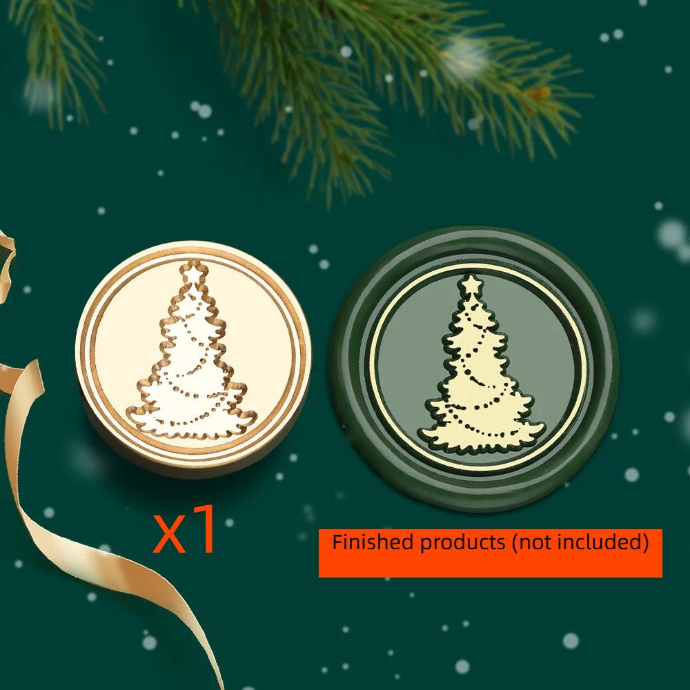 2.5cm Christmas Series Wax Seal Stamps Vintage Merry Christmas Tree Snowflake Head DIY Festival Gift Wrapping Cards Scrapbooking