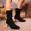 Fashion Aphixta 7cm Thin Heel Women Ankle Boots Modern Stretch Boot Black High Heels Pointed Toe Shoes Woman Boats Botines Para Mujeres