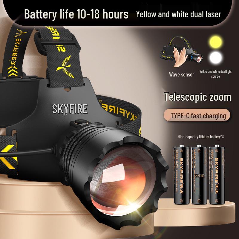 Rechargeable High-Power Headlamp: Super Bright White Laser with Induction and Long Battery Life