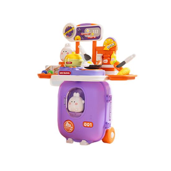Kids Role Play Suitcase 3-in-1 Pretend Play Set with Mini Kitchen Doctor