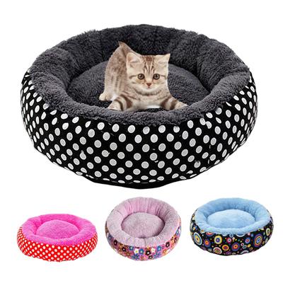 Cama para perros estampada, suave al tacto, cómoda, transpirable, con relleno completo, cálida, redonda, para mascotas y cachorros