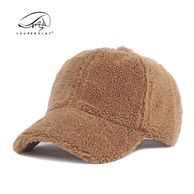 Sun hat children's winter lamb wool baseball cap simple retro light board solid color cap casual versatile