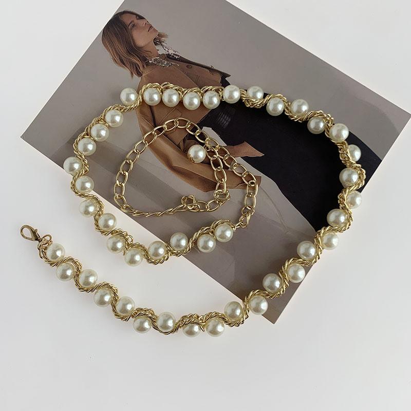 

Woven Korean Beautifully Womens Pearl Waist Chain Ideal For Stylish Enhancements Dress