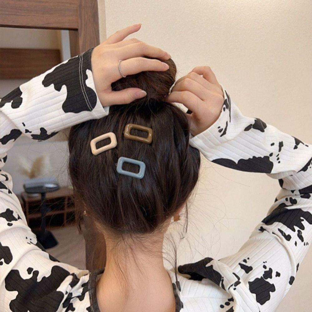 1 Pair Korean Style Hair Clips Square Hair Accessories High Quality Barrettes