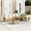 VidaXL Garden Lounge Set with Cushions 7 Pcs, Patio Sofas, Patio Furniture Set, Outdoor Furniture, Beige 3273529