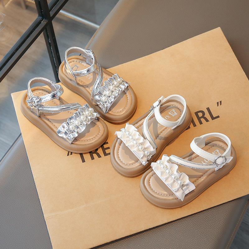 Girls' Sandals2026Summer New Children's Ballet-Style Princess Shoes with Bow and Lace for Baby Girls, Soft Sole Shoes