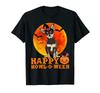 Happy Howl-o-ween Funny Chihuahua Witch Dog Halloween T-Shirt 100% Cotton O-Neck Short Sleeve Casual Mens T-shirt Size S-3XL