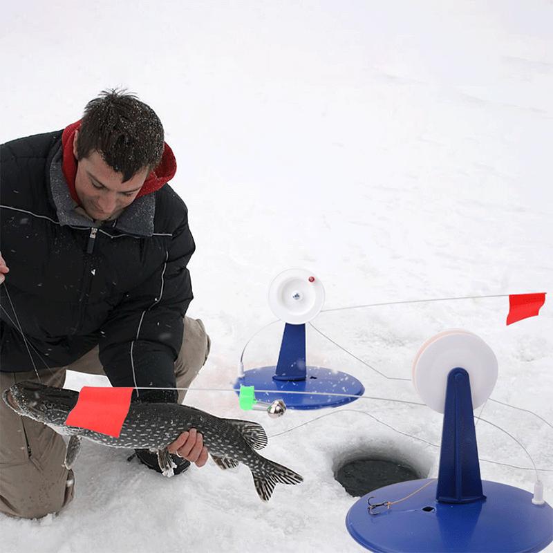 Winter-Eisangel-Spitze mit Flagge für starken Gebrauch; Tragbare Eisangelwerkzeuge 1 Set