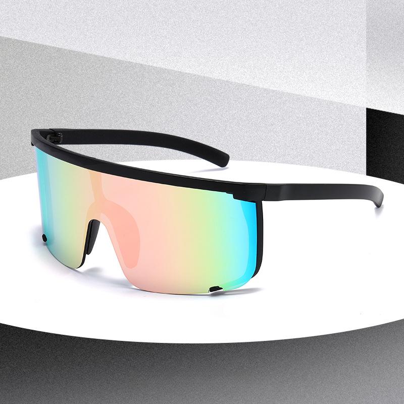 Non-polarized Fashion Integrated Design Large Frame Anti Blue Light Sunglasses Men Women Outdoor Sports Riding Wind Resistant Protection Eyeglasses