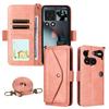 For Nothing Phone (3) 5G Leather Case Magnetic Closure Wallet Stand Phone Cover with Crossbody Strap