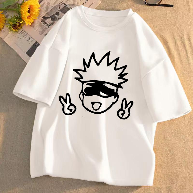Japanese Manga Gojo Satoru T Shirt Women Tops Jujutsu Kaisen Anime T-shirt Unisex Harajuku Kawaii Short Sleeve Tee Summer Top