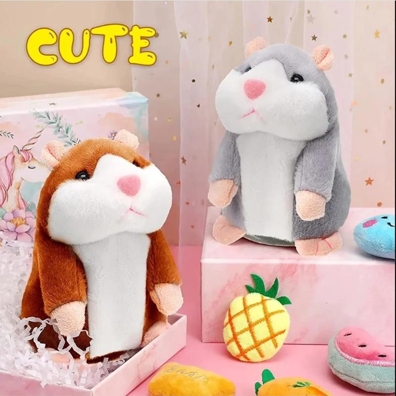 Hamster Learn To Imitate Talking,Funny Animal Plush Toy Talking Nod Hamster Doll Soothing Crying Baby Toy Kids Gift