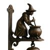 Witch Themed Entryway Door Chimes Handmade Wall Hanging With Metal Bells and Antique Hook For Mystical Home Decoration