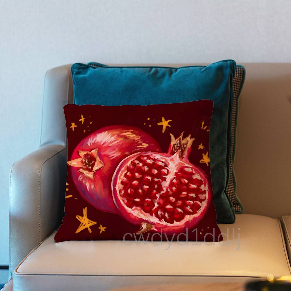 Fruit Pomegranate Painting Cushion Cover Pillow Cover Decor Pillowcase Printed Cushion Case For Couch