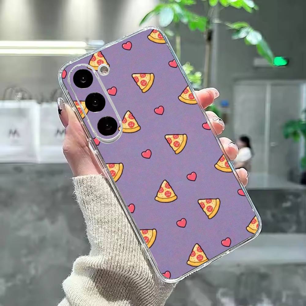 delicious cartoon pizza Phone Case For Samsung Galaxy A91,80,73,72 ,71,53,52,32 ,31,22,21s,20,Transparent Case