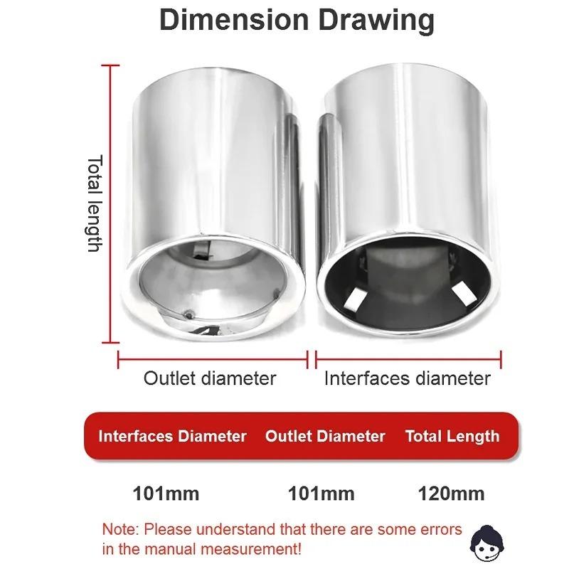 2PC For Mazda CX-3 CX-4 CX-5 CX7 CX8 CX5 CX-30 CX-50 For Land Rover Sport Exhaust Muffler Tip Stainless Steel Muffler Nozzle