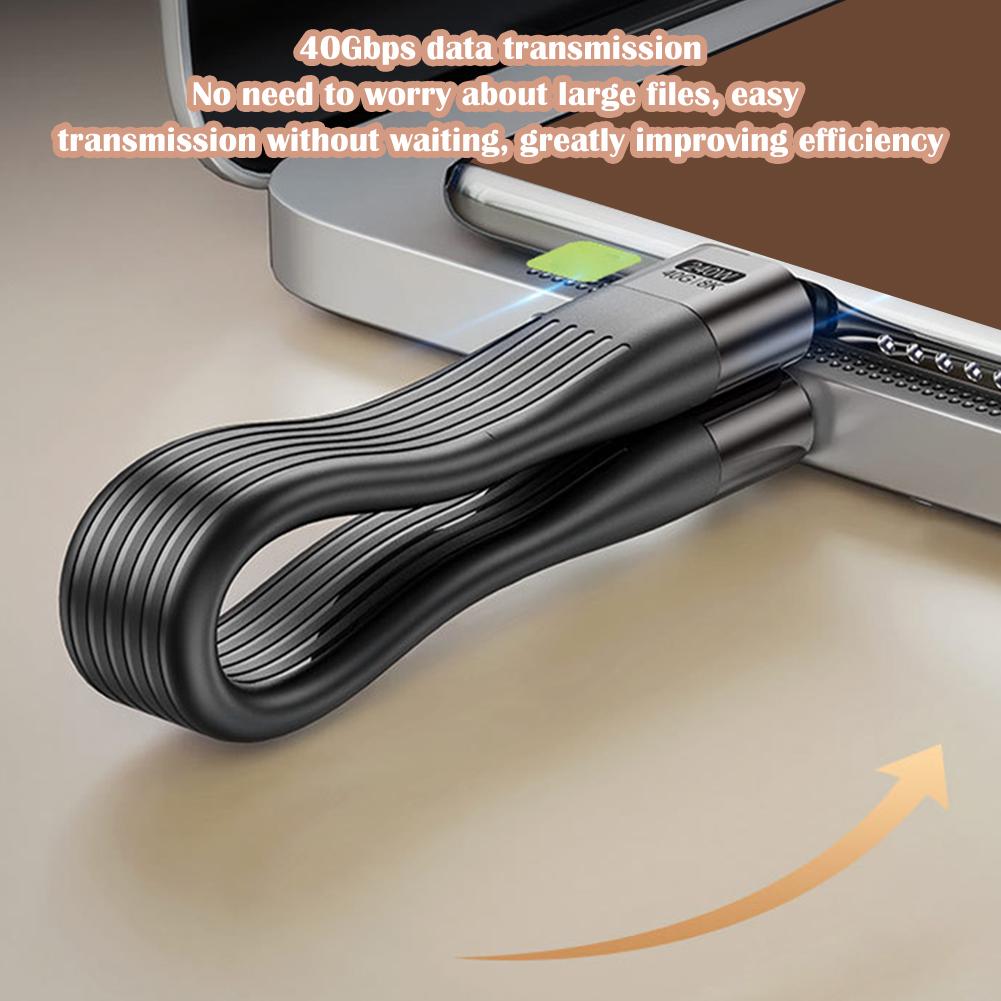 Keychain PD240W USB4 40Gbps FPC Data Cable USB C To Type C Cable For iPhone 15 16 Thunderbolt 3 8K@60Hz USB C Cable Fast Charge