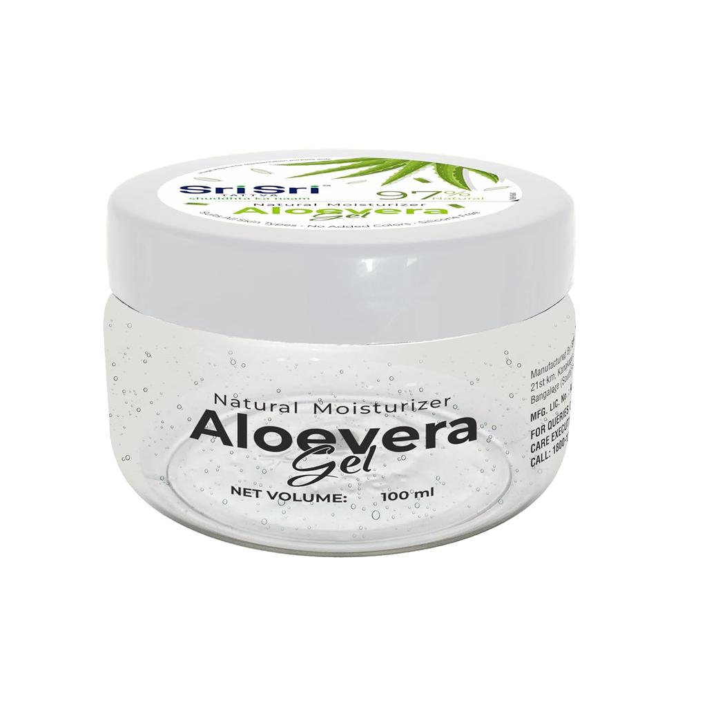 Sri Sri Tattva Gel z Aloe Vera 100 ml Balení 3 ks Přírodní hydratační přípravek na obličej a vlasy pro zářivou pleť