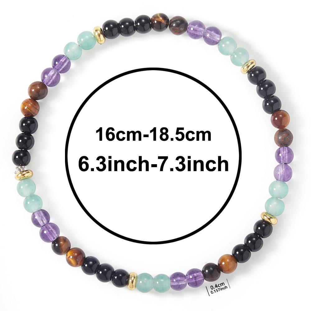Green Aventurine Amethyst Tiger Eye And Black Onyx Beaded Bracelet Balanced Fashion Jewelry For Men And Women Daily Wear Simple Versatile Accessory