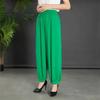 Women's Summer New High Waist Elastic Wide Leg Pants Fashionable Solid Pockets Soft Mosquito Proof Loose Versatile Lantern Pants