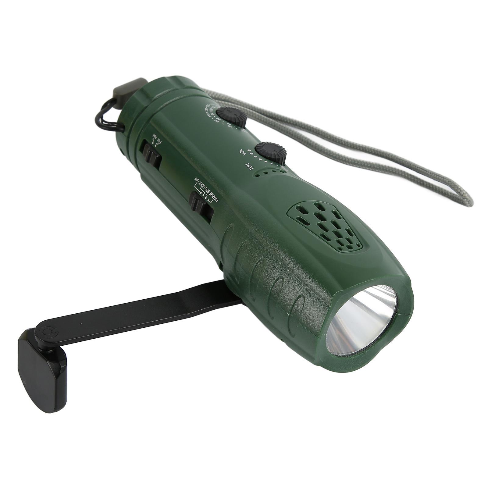 

Фонарик с ручным приводом, радио, портативный, многофункциональный, поддержка AM FM, сигнал SOS, фонарик-радио для темно-зеленого