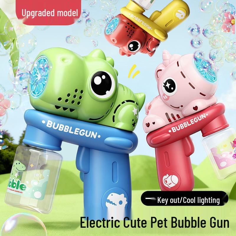 Automatic Cartoon Elephant Bubble Machine - Handheld Blower with Solution for Kids, Boys & Girls