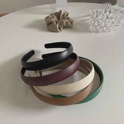 Koreanisches Stirnband aus PU-Leder im Retro-Stil: Schickes französisch inspiriertes Haaraccessoire
