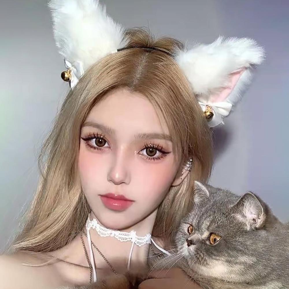Ženy Kočičí Uši Hlava Plyšová Ozdoba Módní Krajka Dámská Čelenka Cosplay Pokrývka hlavy Čelenka Dívka Narozeninová Párty Vlasové Doplňky