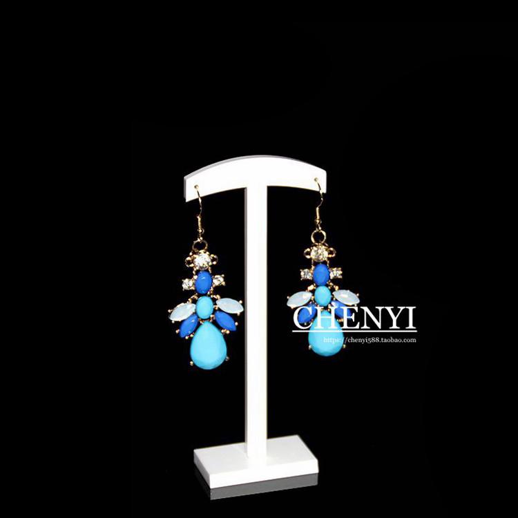 

Acrylic White T-Shaped Double Earring Display Stand
