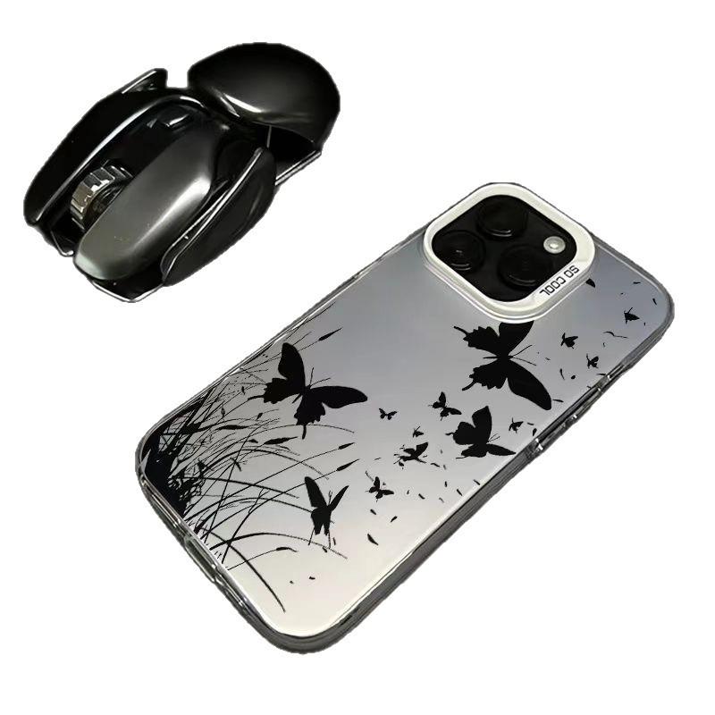 Silver Butterfly Shell Phone Case for Apple 17/16/15pro, 14promax, 13/12/11X