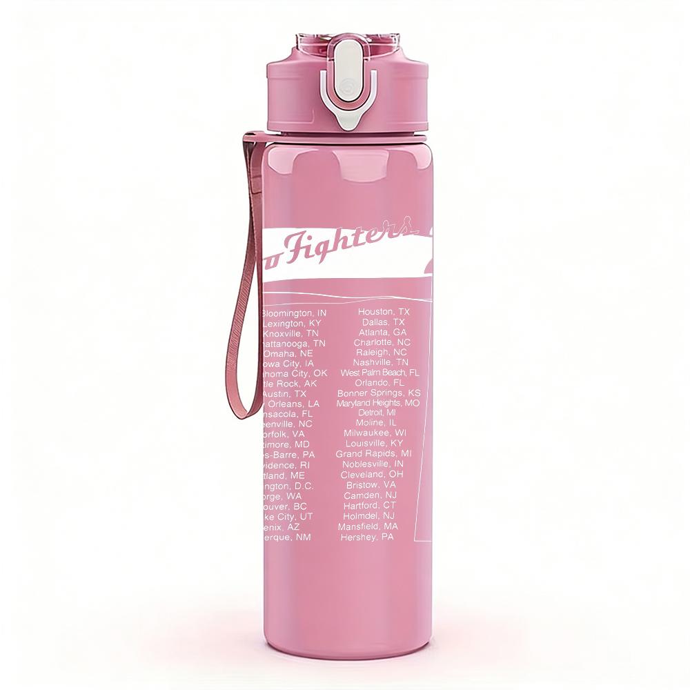 1PC Plain Blank Minimalist White Print 750ml Portable Sports Water Bottle Leakproof Gym Outdoor Travel Drink Cup
