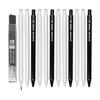 12pcs 2.0mm 2B Lead Mechanical Pencils, Knock-Type, Refillable, Erasable, Sketching, Durable, Stylish, Eternal Metal, Pencil Refills, Eraser