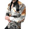 Eagle Graphic Long Sleeve Shirt, Trendy Casual Button-Up
