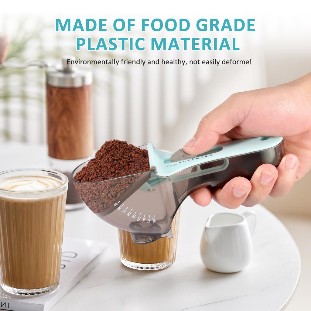 3Pcs Plastic Measuring Spoon Set Adjustable Baking Measuring Spoon with Scale Multipurpose Home Kitchen Baking Measuring Tools